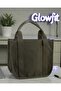 Women's Khaki Waterproof Buzzy Fabric Shoulder & Hand Bag – Zippered, External Pocket, Long Strap (21X24X13 cm) - 6