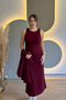 Detachable Sweatshirt Dress Modal Burgundy Two-Piece Set - 7