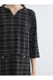 Black Plaid Dress with a Collar - 3