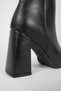 Agnia Black Matte Zipper Detail Heeled Women's Boots - 3