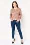 Women Crew Neck Long Sleeve Yarn Dye Sweater, Multicolor - 2