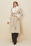 Coat with Belt and Fur Detail 90613