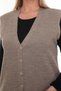 Steel Knit Buttoned Pocketed Knitwear Winter Thick Long Mother Knit Vest - 4