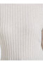 Beige Ribbed Knit Long Sleeve Top - 3