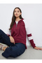Burgundy Raglan Sleeve Hoodie