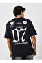 Men Black Graphic Print Oversized Jersey T-Shirt - 4