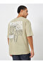 Men Khaki Graphic Oversized T-Shirt - 5