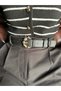 Lull Daisy Patterned Women's Gold Buckle Belt Jacket Belt Dress Belt Trouser Belt - 2