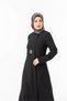 Black Zippered Crystal Stone Detailed Hijab Ferace Zrny 5506-25 - 4