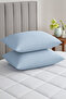 Vevra 2-Pack Plain Blue Color Pillowcase Cotton Fabric Zippered - 2