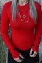 Red Handle Slit Blouse - 2