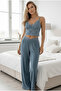 Indigo 3-Piece Braletli Soft Touch Thin Knitted Suspender Pantyhose Pajama Set 7943 - 2