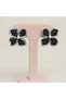 Noir Bloom Earrings – Handmade Polymer Clay Earrings with Pearl Detail in Black Flower Shape | - 3