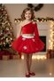 6-7 Years Old – Red Tutu Skirt Velvet One-Shoulder Crop Top Christmas Party Costume with Crystal Stone Gift - 2