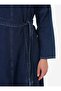 Kuplu Belted Denim Hijab Dress - Dark Navy Blue - - 6