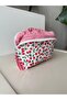 Cherry Pattern 100% Cotton Makeup and Cosmetic Bag Medium Size |   19X13X7 cm |   Travel Organizer - 4