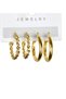 Women's Steel Hoop Earrings 2 Pairs 4-Piece Combination Hoop Earring Set Non-Tarnish - 5