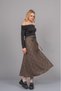 Women's Winter Plaid Checkered Straw Belt Woven High Waist Skirt Stylish Casual Comfortable 6834