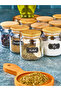 Labeled Wooden Lid 300 ml 12 Jars and 12 Mini Spice Spoons - 24 Piece Spice Set - 2
