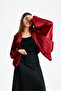 Women's Oversized Bat Cut Gold Zipper Detailed Satin Shirt - 6