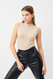 Women's Black White Cream Khaki 4-Piece Sleeveless Bodysuit - 4