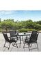 YU WELL 4-Piece Folding Patio Chair Set with Square Glass Table - 2