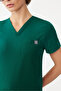 Genom Alpine Green V Neck Stretch Fabric Nurse and Doctor Uniform Set Scrubs Hospital Uniform - 4