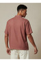 Men Regular Fit Camp Collar Textured Short Sleeves Resort Shirt - 3