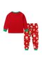 Unisex Red Santa Reindeer Glow Christmas Pajama Set - 6