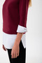 Organic Cotton Paneled Women's Burgundy Long Sleeve Blouse - 4