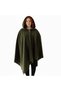 Khaki Green Warm Anti-Pilling Fleece Hooded Unisex Outdoor Camper Poncho Winter Buttoned Shawl - 4