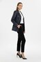 Louisa Navy Blue Blazer Women's Genuine Leather Jacket - 3