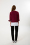 Organic Cotton Paneled Women's Burgundy Long Sleeve Blouse - 6