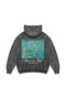 Almond Blossoms Printed Oversized Unisex Washable Black Hoodie