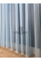 Modern Greek Plain Tulle Curtain Baby Blue Children's Room (1X2 Sparse Pleats) - 2