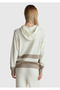Women's Ecru Wool and Cashmere Blend Hooded Sweater - 3
