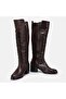 Large Size Women's Boots 41-42-43-44-45 Brown Leather - 3