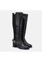 LARGE NUMBER WOMEN'S BOOTS 41-42-43-44-BLACK SKIN - 2