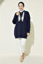 Scarf Knitwear Tunic R7178 Navy Blue - 2