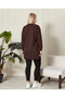 Women's Dark Brown Slit Tunic with Crystal Stone Accessories - 5