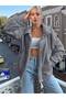 Mock Neck Women's Plush Jacket with No Pockets