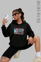 Unisex Hoodie Long Sleeve Merry Stitchmas Printed Hooded Fleece-Lined Oversized Cotton Sweatshirt - 2
