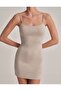 Women's Backless Strappy Short Dress Ecru Melange Single Item Mini Length Flexible Viscose