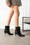 Women's Wrinkled Patent Leather Short Heeled Boots (5cm) - 4