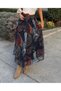 Long Chiffon Skirt with Belt and Lining