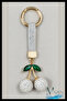 Premium Crystal Cherry White Keychain |   Bag Charm |   Women's Accessory Sparkling Model - 2