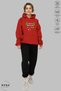 Unisex Hoodie Long Sleeve Merry Christmas Printed Hooded Fleece-Lined Oversized Cotton Sweatshirt - 4