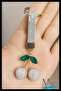 Premium Crystal Cherry White Keychain |   Bag Charm |   Women's Accessory Sparkling Model