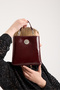 Women's Crinkled Patent Leather Bag - 8