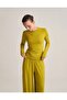 Women's Long Sleeve T-Shirt Oil Green One Piece Fit Cut Casual Basic Top - 4